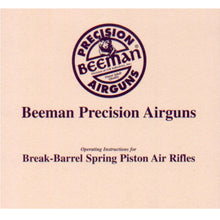 Lade das Bild in den Galerie-Viewer, BREAK BARREL Beeman Airgun Air Rifle Gun Pistol Owners Manuals Firearms Weapons Complete Set