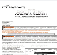 Lade das Bild in den Galerie-Viewer, E SERIES Benjamin Airgun Air Rifle Gun Pistol Owners Manuals Firearms Weapons Complete Set
